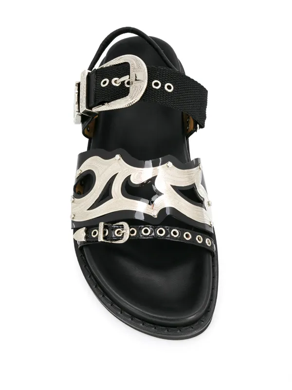 Toga Pulla Studded Strap Sandals | Black | FARFETCH