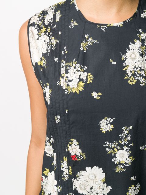 Shop N°21 Floral Print Sleeveless Midi-dress In Black