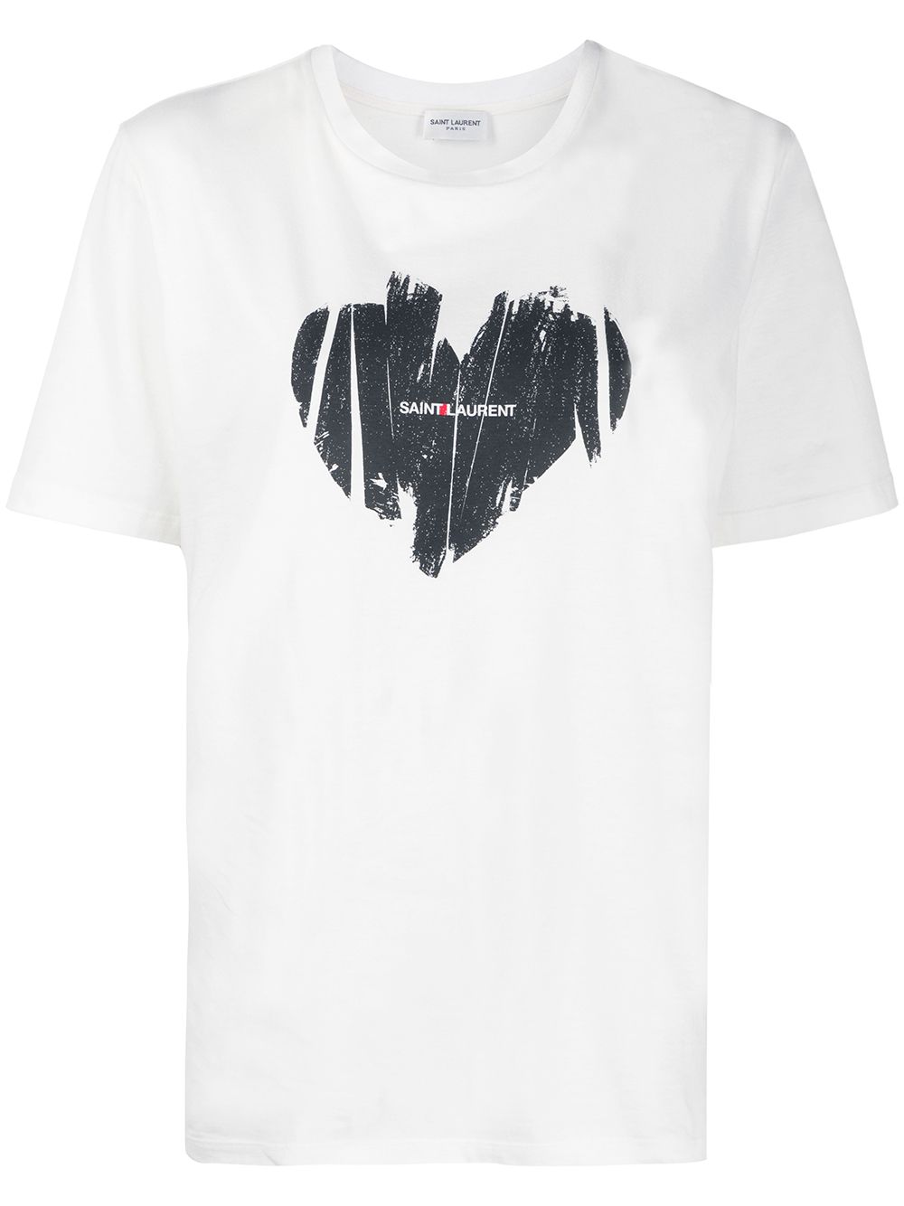 Image 1 of Saint Laurent camiseta con logo y motivo de corazón