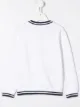 Image 2 of Fay Kids logo embroidered stripe detail sweatshirt