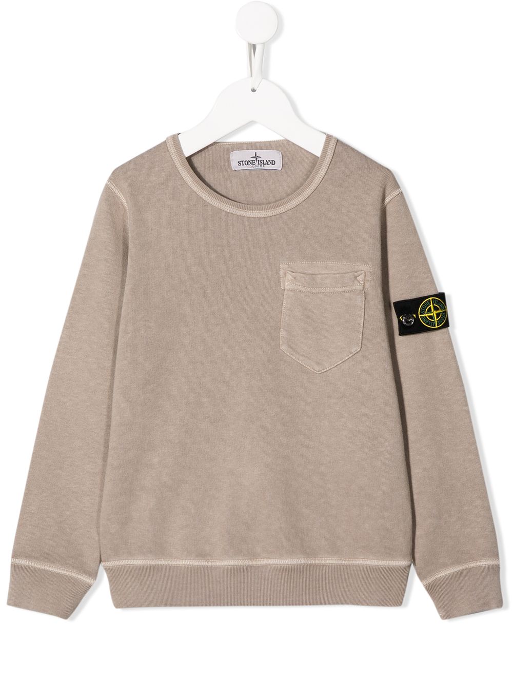 фото Stone island junior толстовка с нагрудным карманом и логотипом