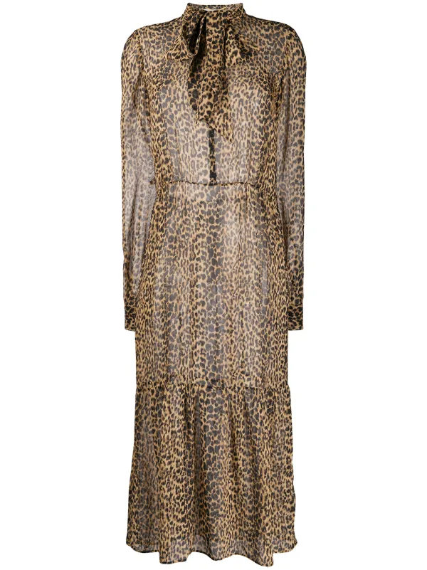 leopard print sheer dress