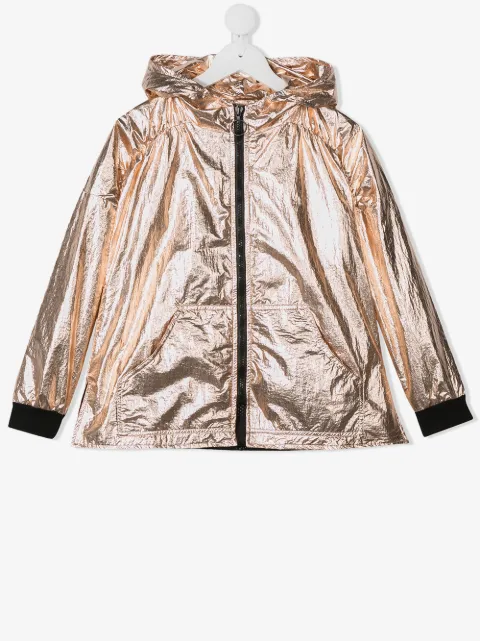 Andorine metallized hooded jacket
