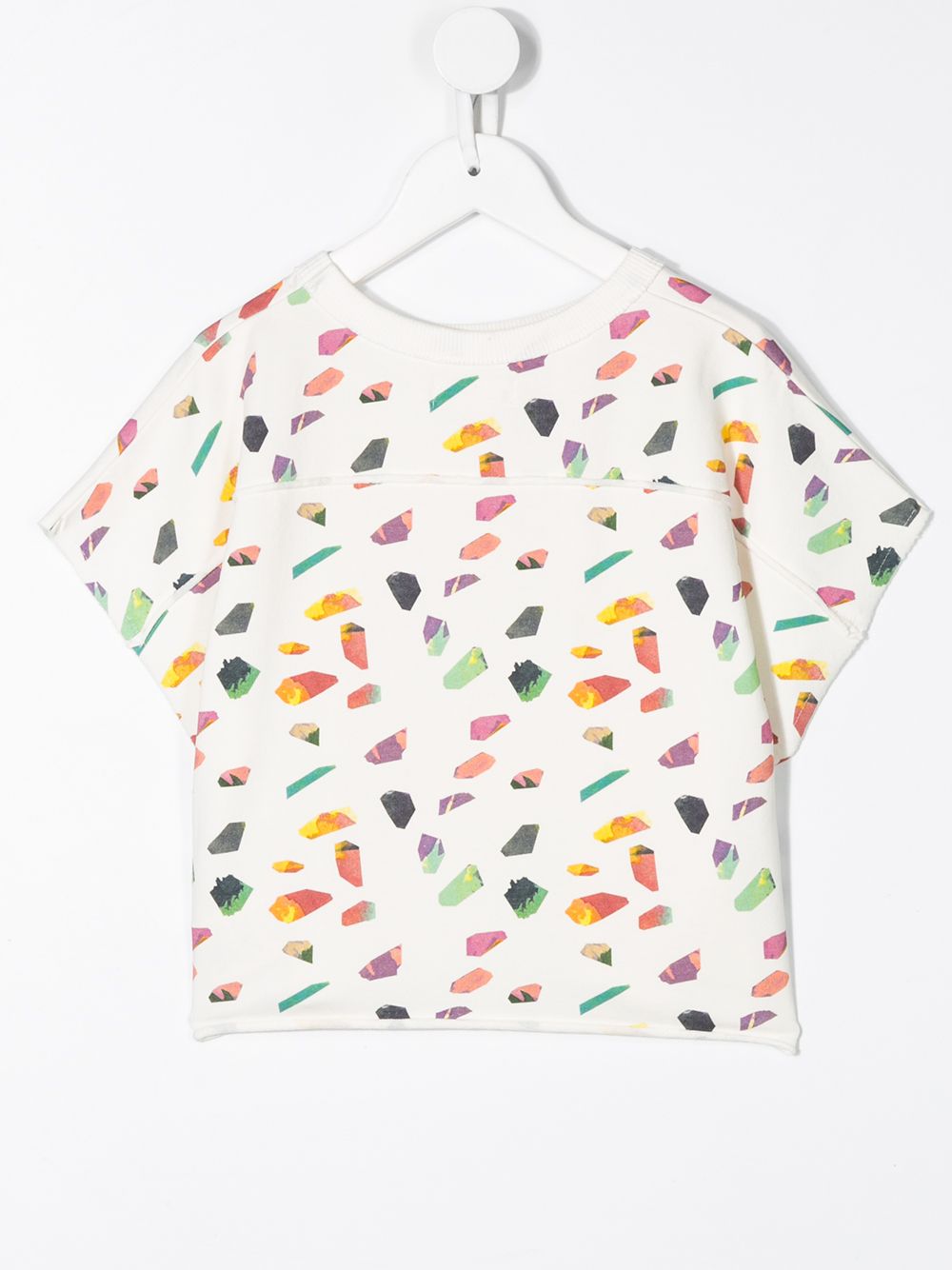 Shop Andorine Geometric Print Boxy-fit T-shirt In White