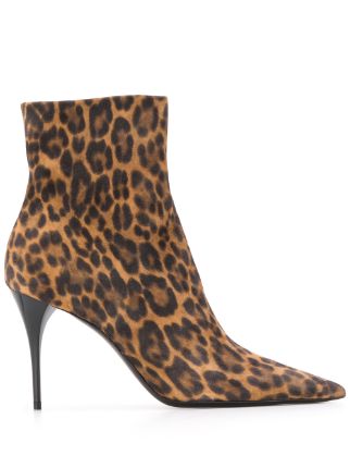 saint laurent leopard print boots