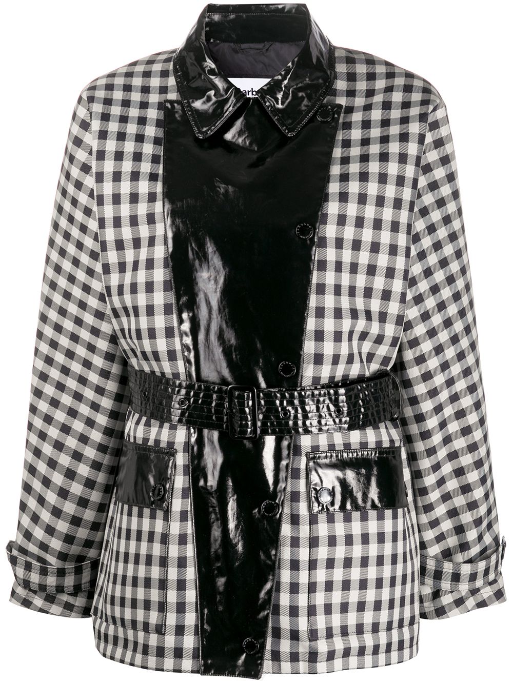 BARBOUR X ALEXA CHUNG IVY PVC-PANELLED GINGHAM COAT