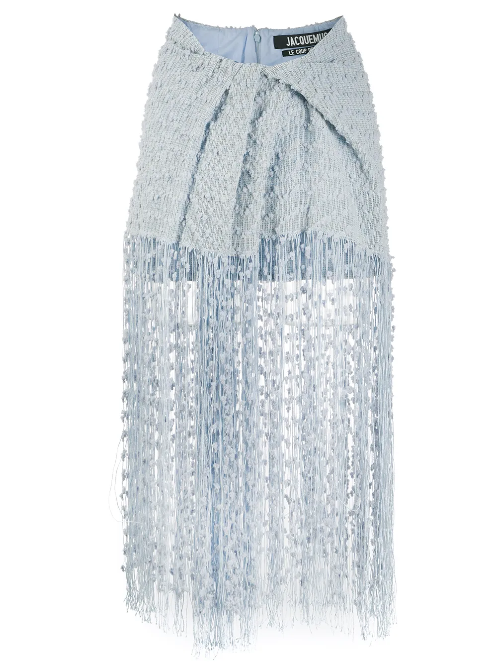 JACQUEMUS CAPRI WOVEN FRINGED SKIRT