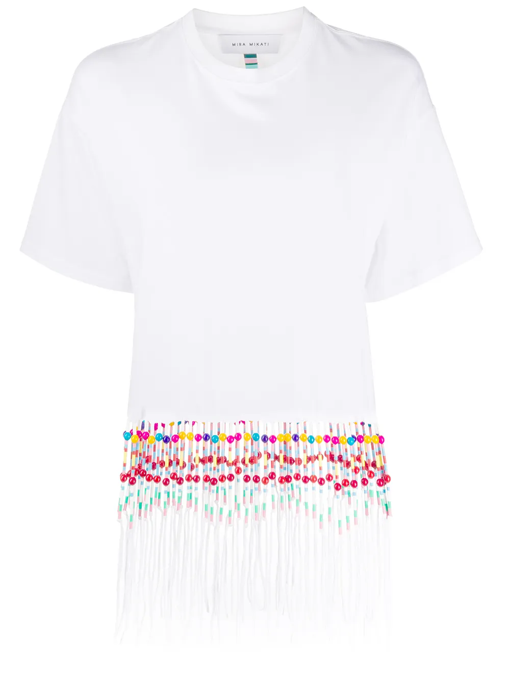 Mira Mikati футболка с бахромой из бусин Mira Mikati футболка с бахромой из бусин