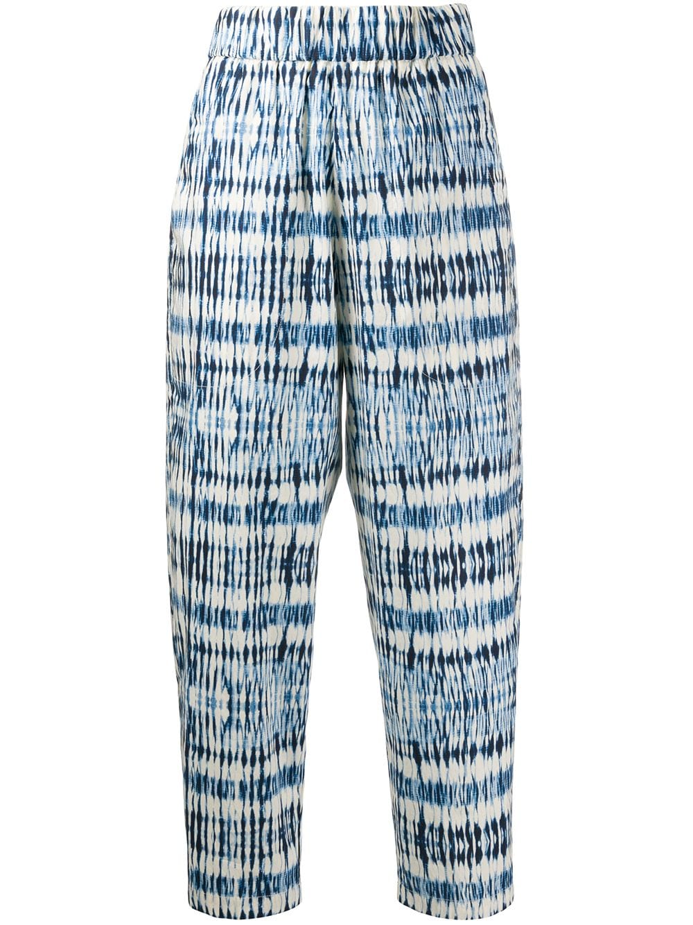 Barena Venezia Cropped Tie-dye Pattern Trousers In Blue