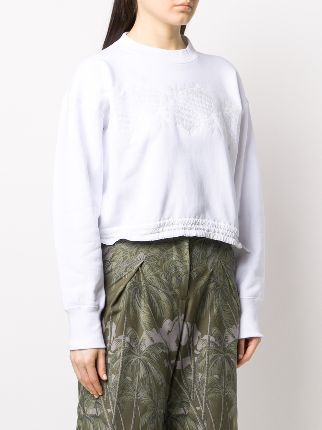 embroidered ruched hem jumper展示图