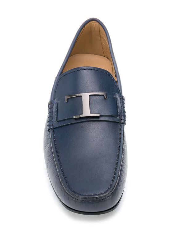 blue driving loafers