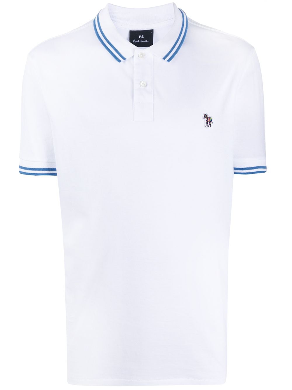 Shop Ps By Paul Smith Striped Trim Polo Shirt In White