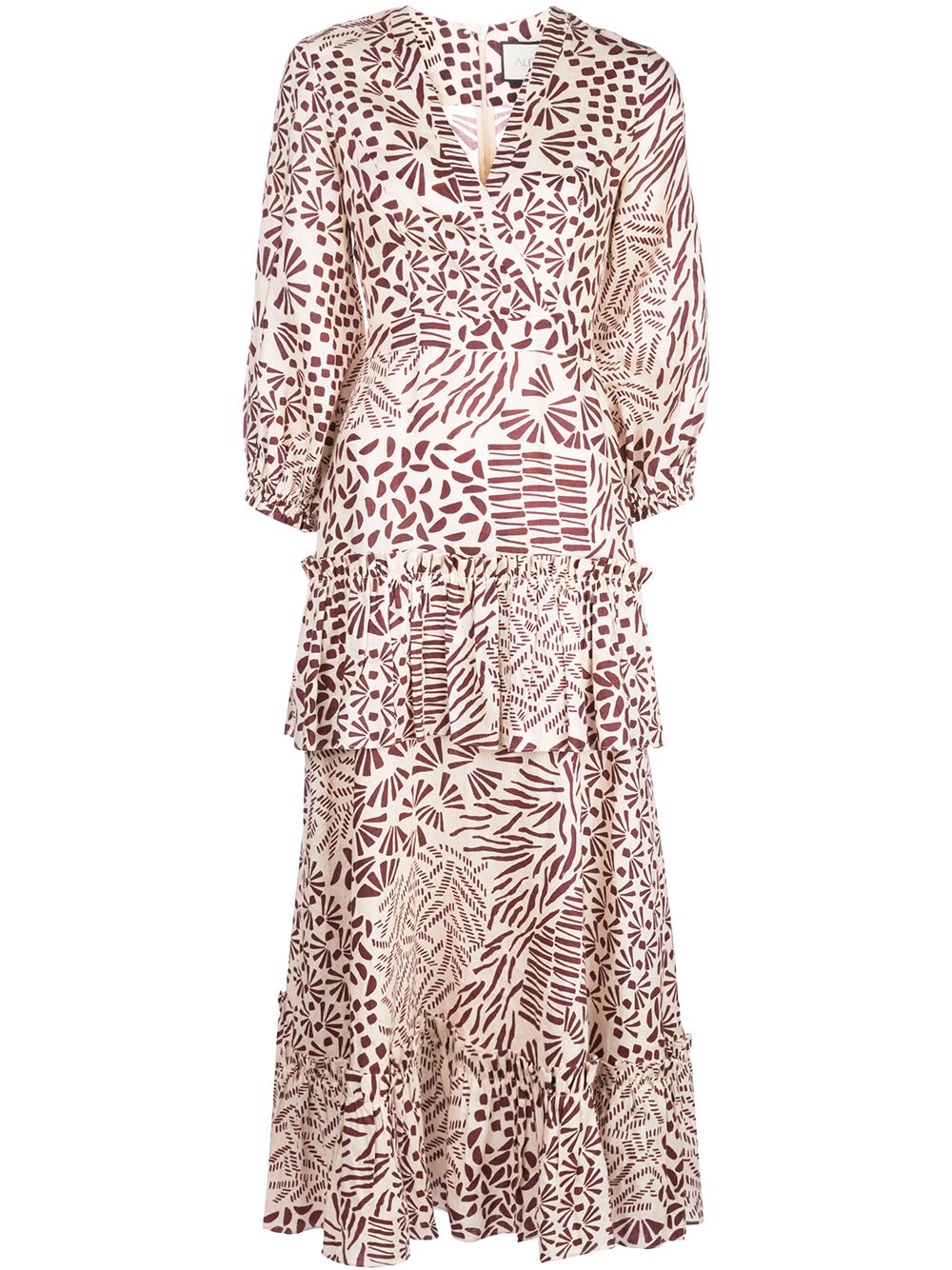 ALEXIS TEREASA ABSTRACT PRINT MIDI DRESS