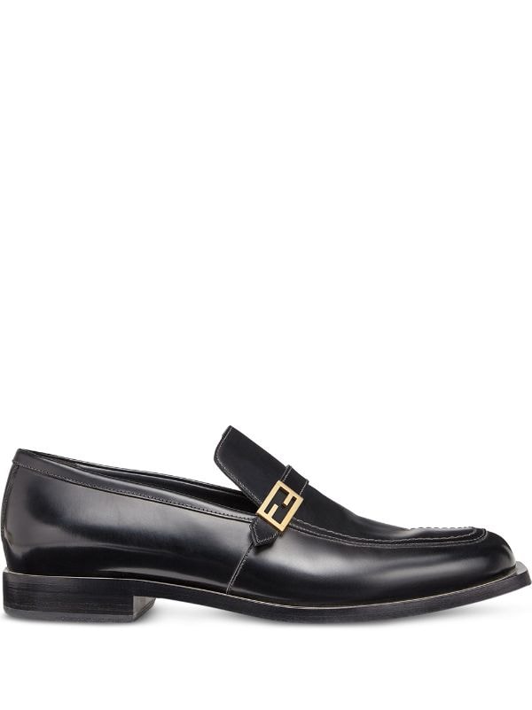 Fendi smooth FF detail loafers 