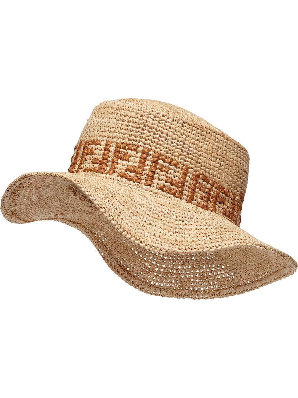 фото Fendi соломенная шляпа с логотипом ff