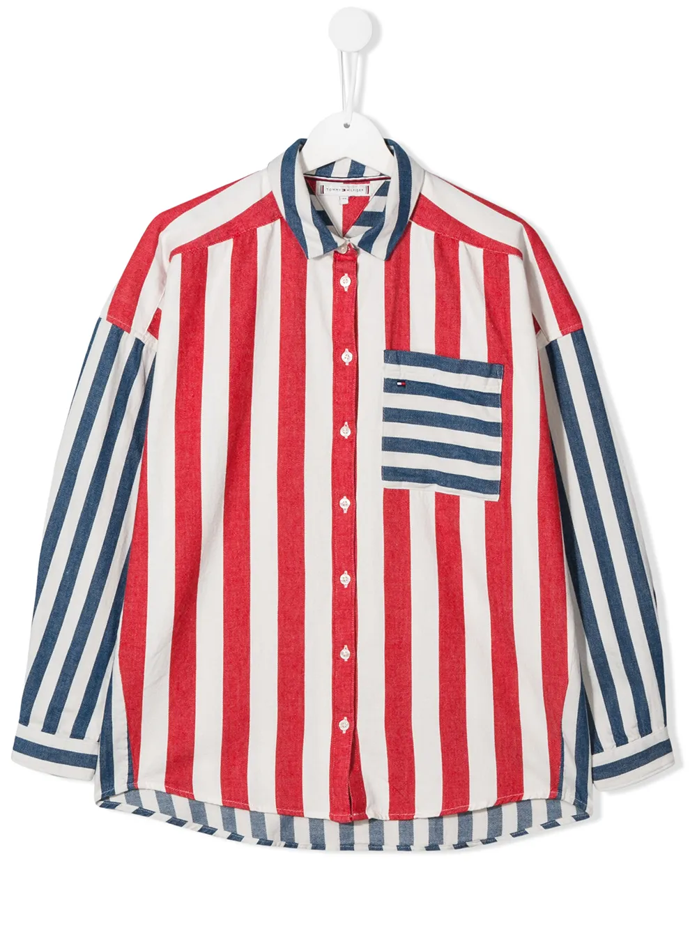 tommy hilfiger red and white striped shirt