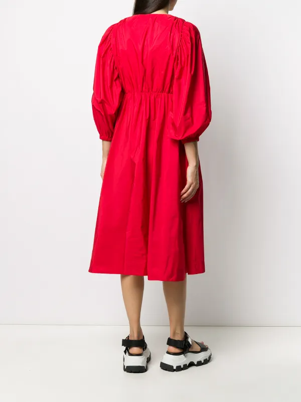 red dress with bow on front