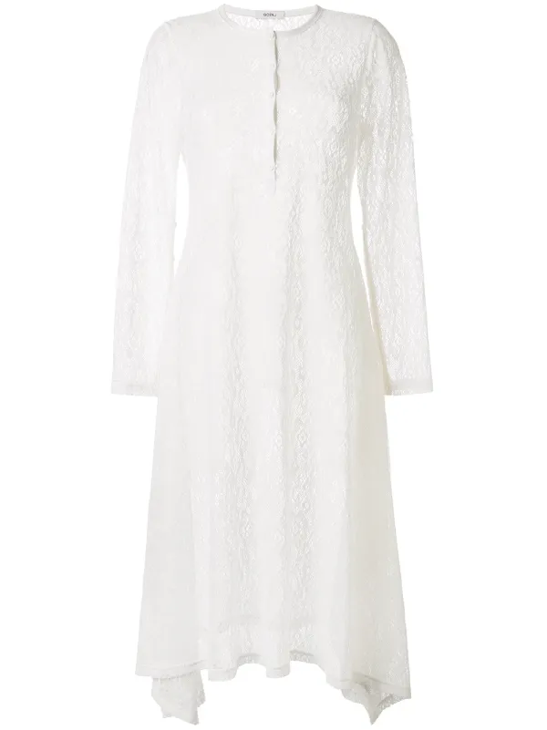 crochet lace midi dress