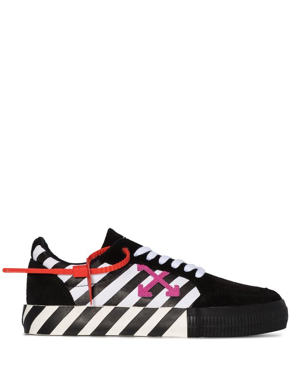 off white low striped sneakers