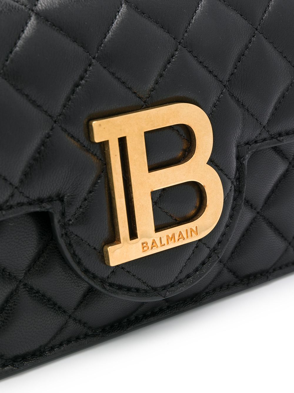 фото Balmain стегана сумка через плечо с металлическим логотипом