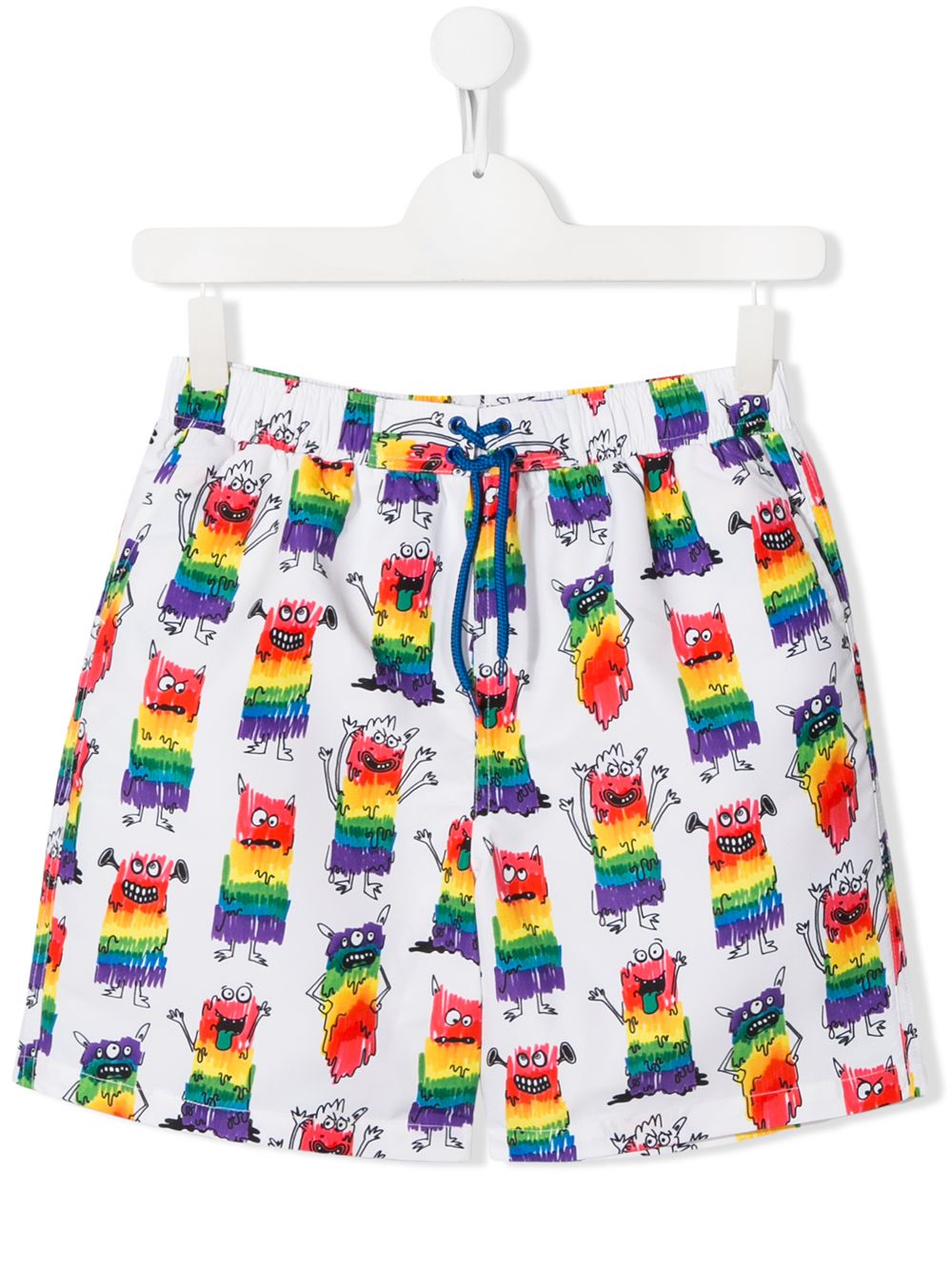 Stella Mccartney Teen Monster Print Swim Shorts In White