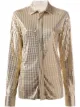 الصورة 1 من Bottega Veneta قميص بأكمام طويلة وزينة مرايا مربعة صغيرة