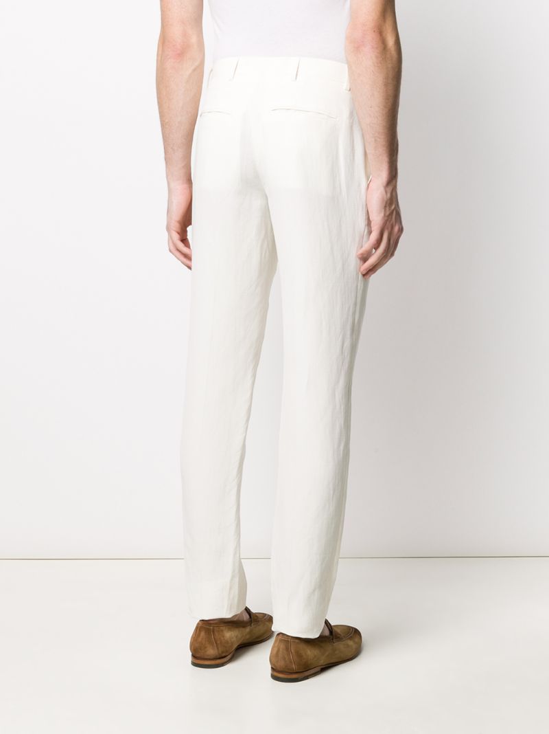 Shop Tonello Tailored Tapered Leg Trousers In White