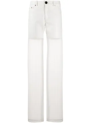 white sheer trousers