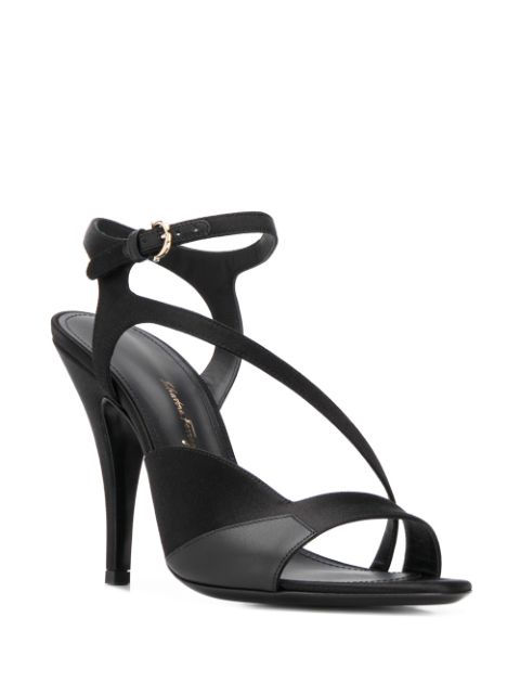 Shop Ferragamo Curved Heel 110mm Sandals In Black