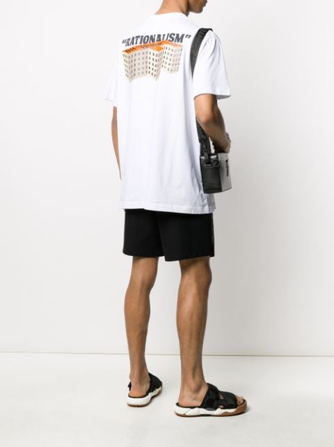 Shop white Off-White Rationalism print oversized T-shirt with Express ...