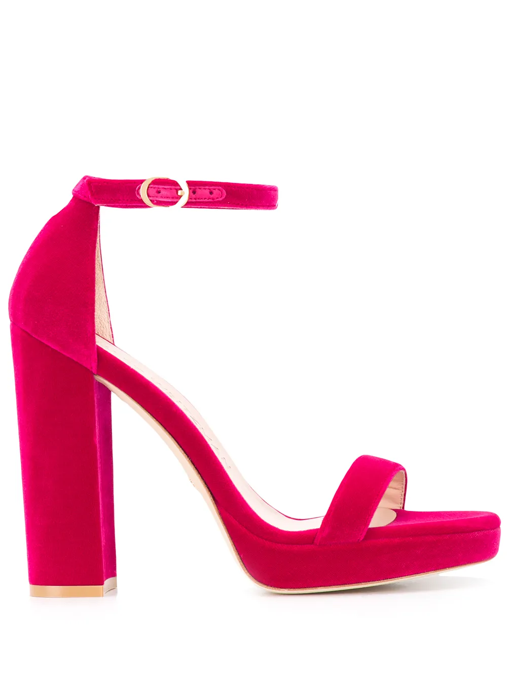 STUART WEITZMAN VELVET PLATFORM SANDALS