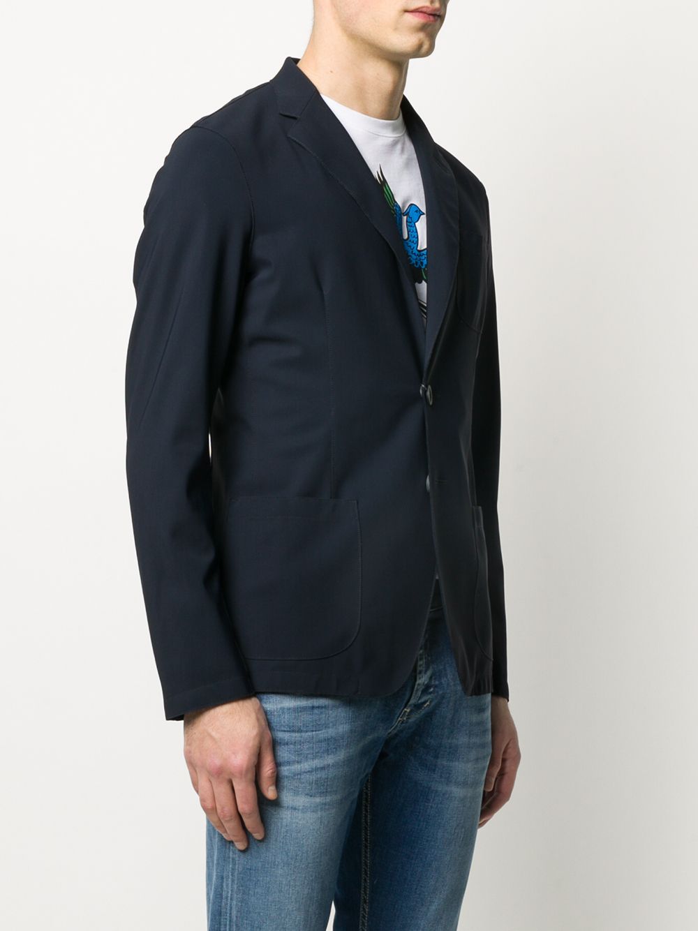 Shop Herno Single Breasted Blazer In Blue