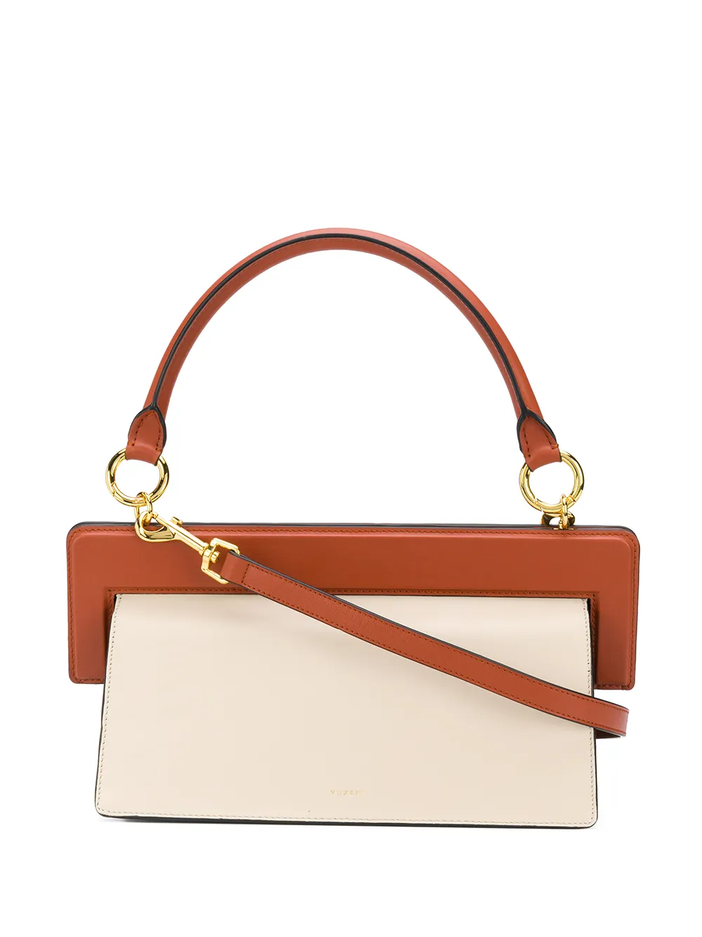 Yuzefi Ada Two-tone Leather Tote In Brown