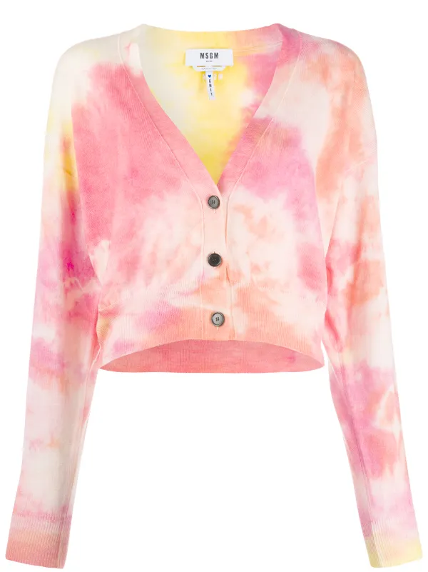 msgm tie dye cardigan