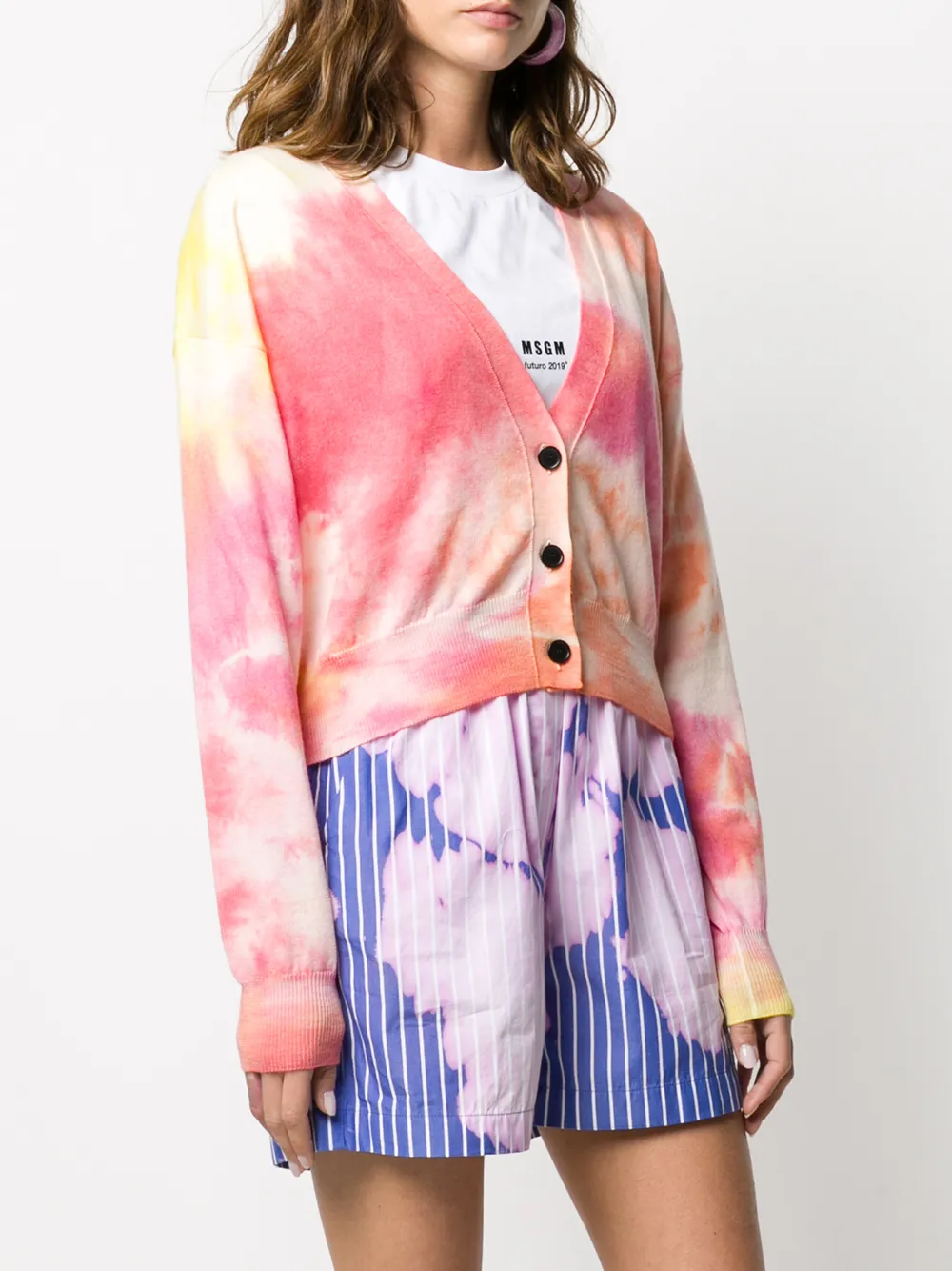 msgm tie dye cardigan