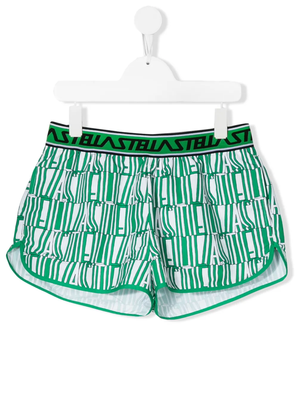 Stella Mccartney Teen Logo Print Shorts In Green