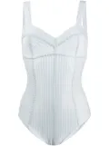 Oséree striped tie back swimsuit - Blue