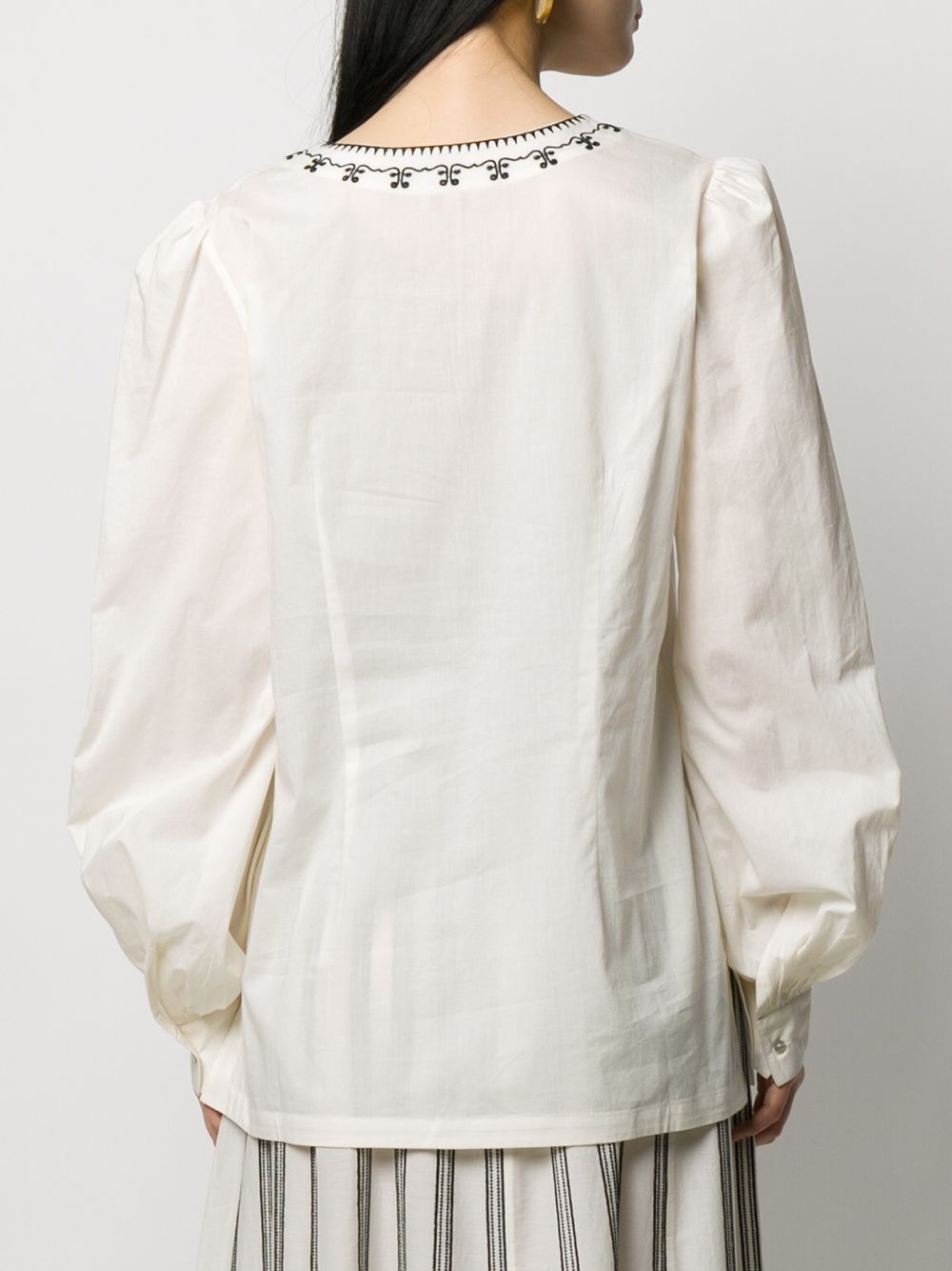 фото Le sirenuse contrasting collar kaftan blouse