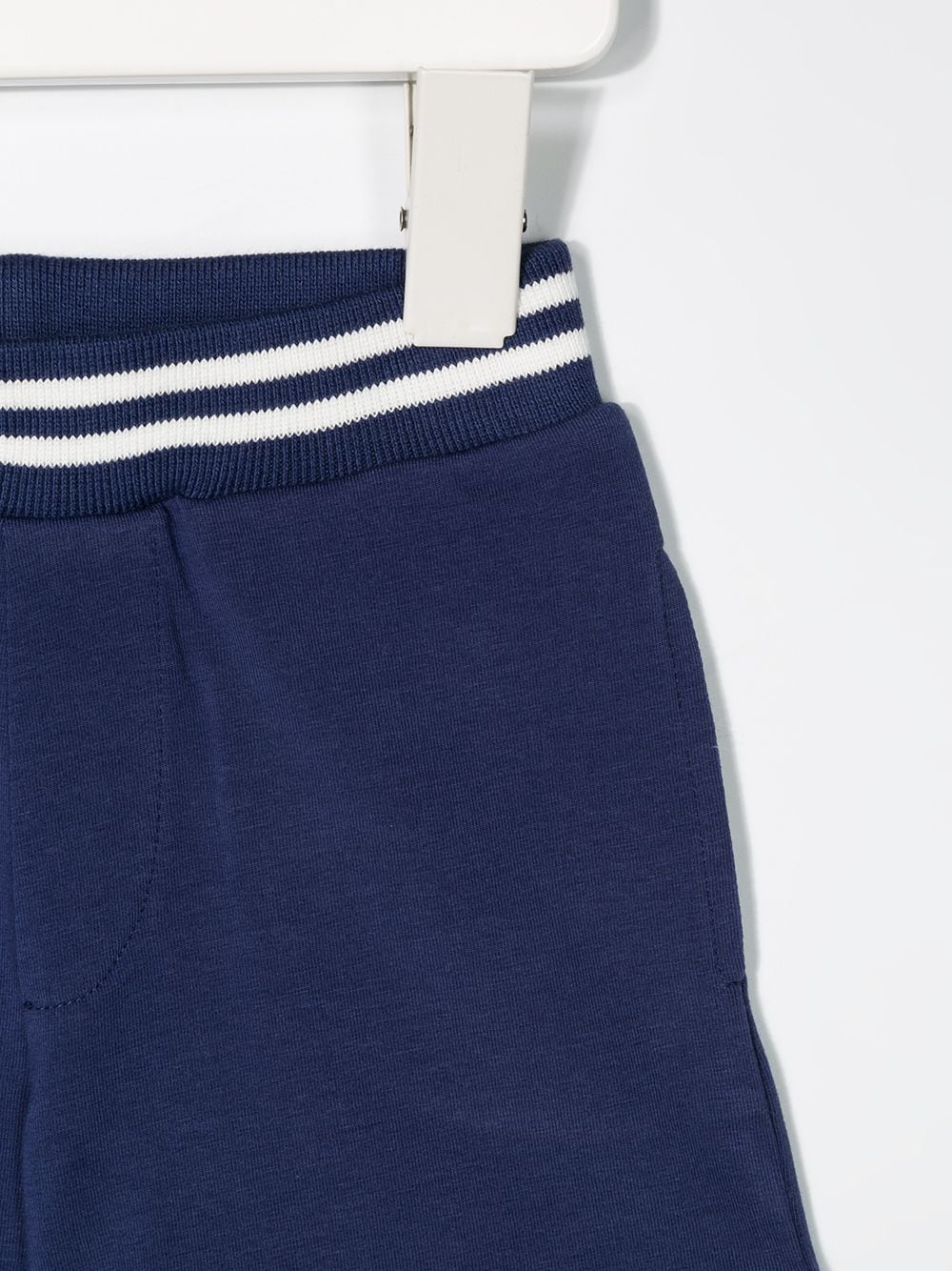 Shop Moncler Striped Waist Track Shorts In Blue