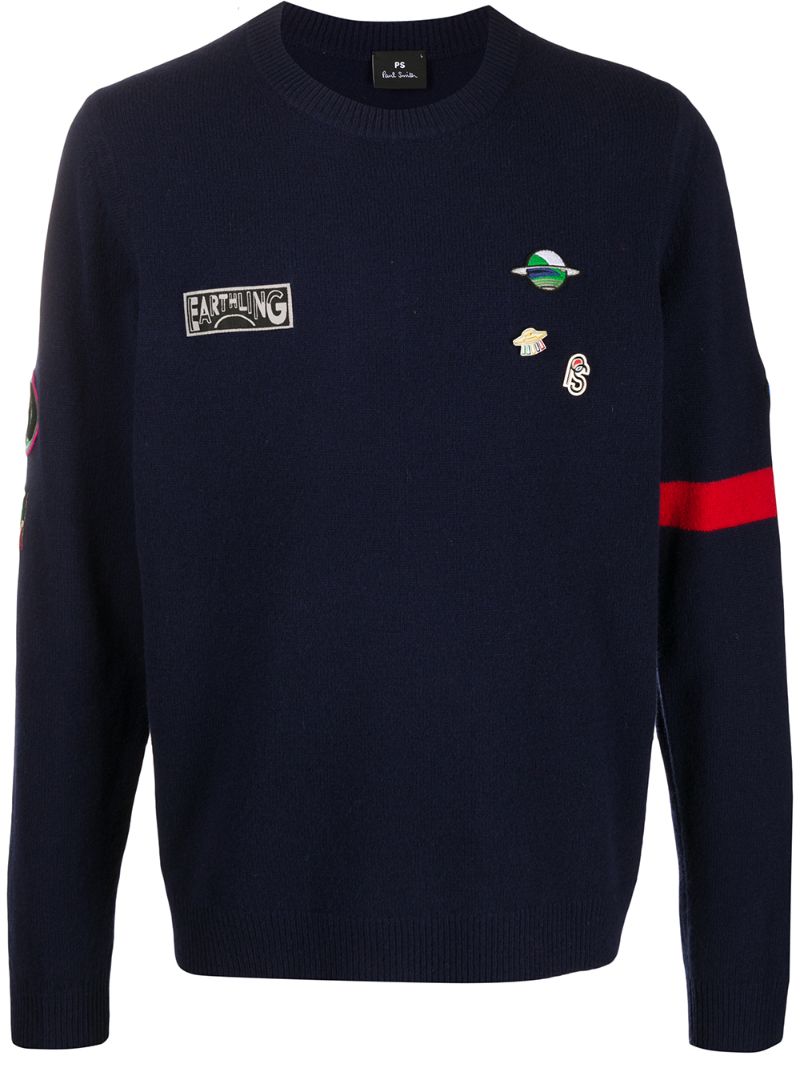 Ps By Paul Smith Pins And Patches Detail Jumper In Blue