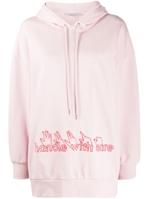 Stella Mccartney Handle With Care Hooded Sweatshirt In Pink