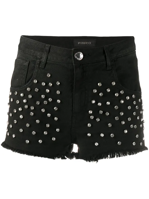 embellished denim shorts