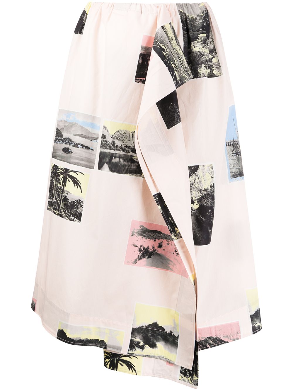 CEDRIC CHARLIER POSTCARD PRINT MIDI SKIRT