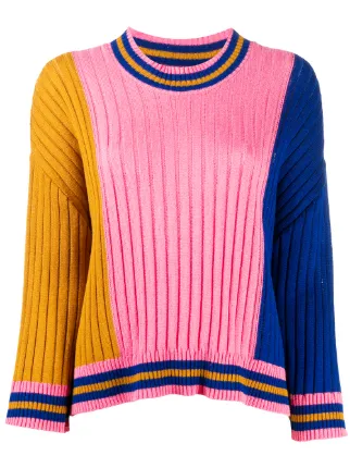 Shop HENRIK VIBSKOV colour block ribbed 