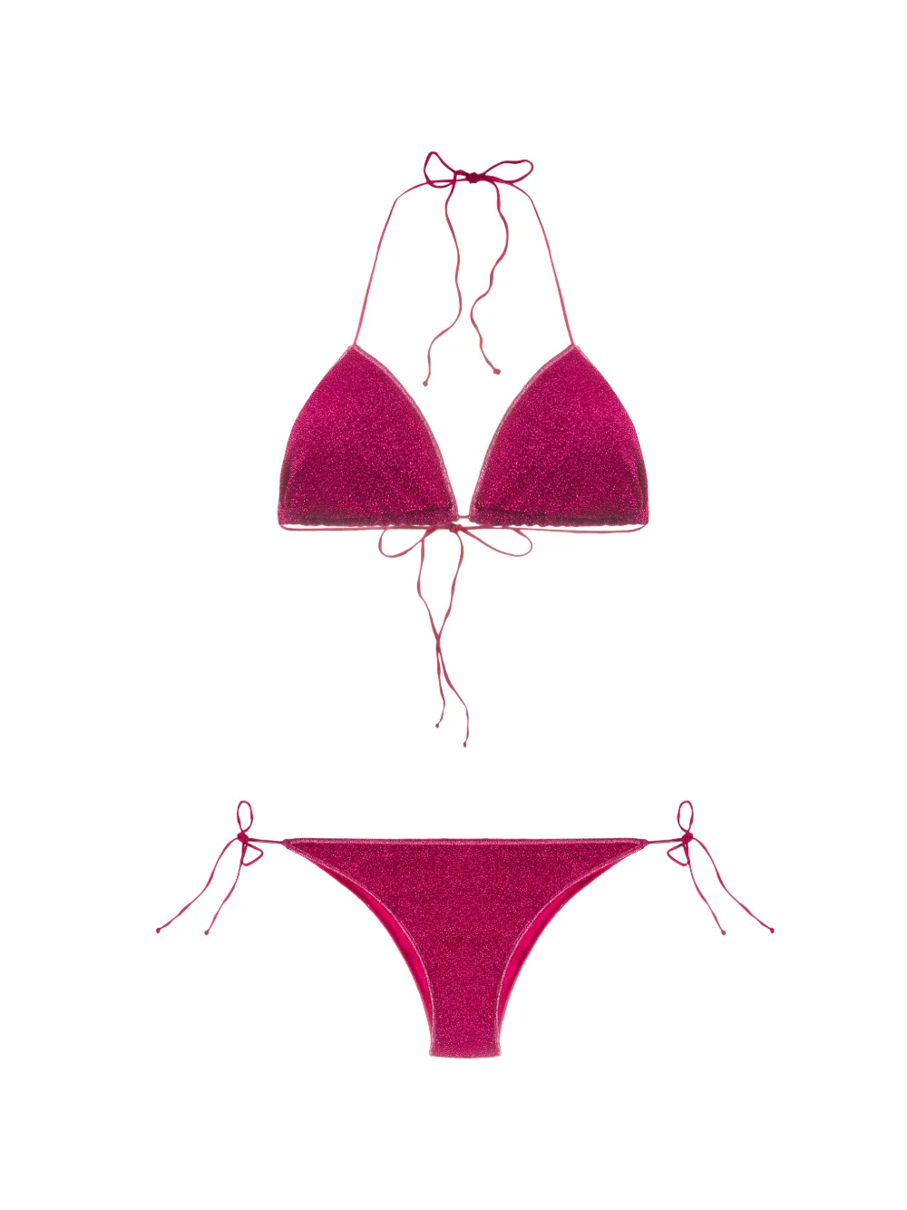Oseree Dark Fuchsia Triangle-cup Bikini Set In Pink