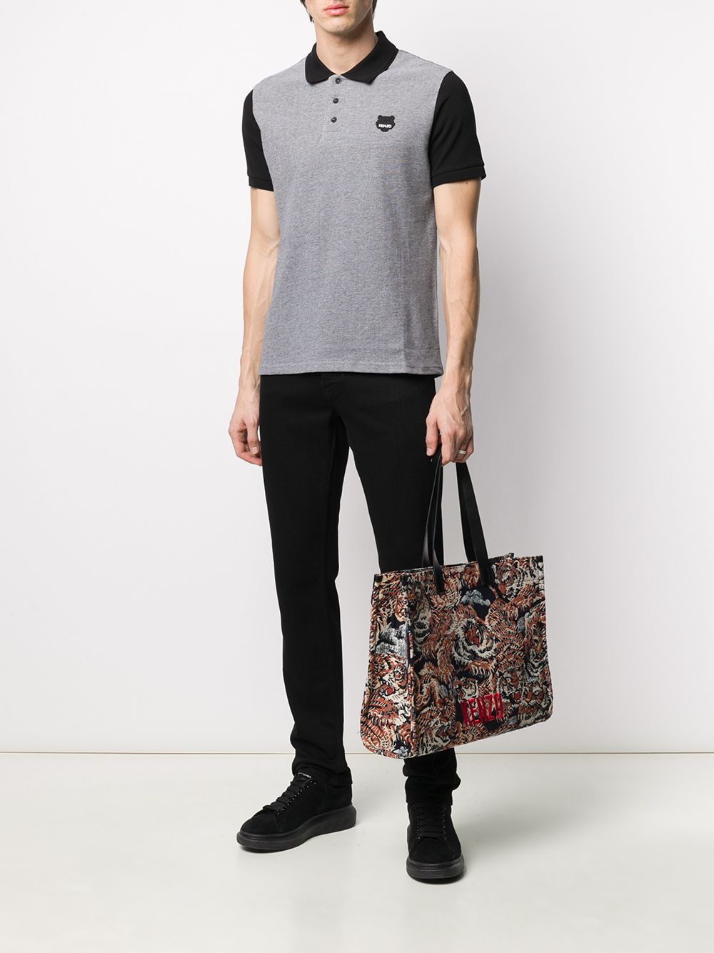 фото Kenzo tiger embroidered polo shirt