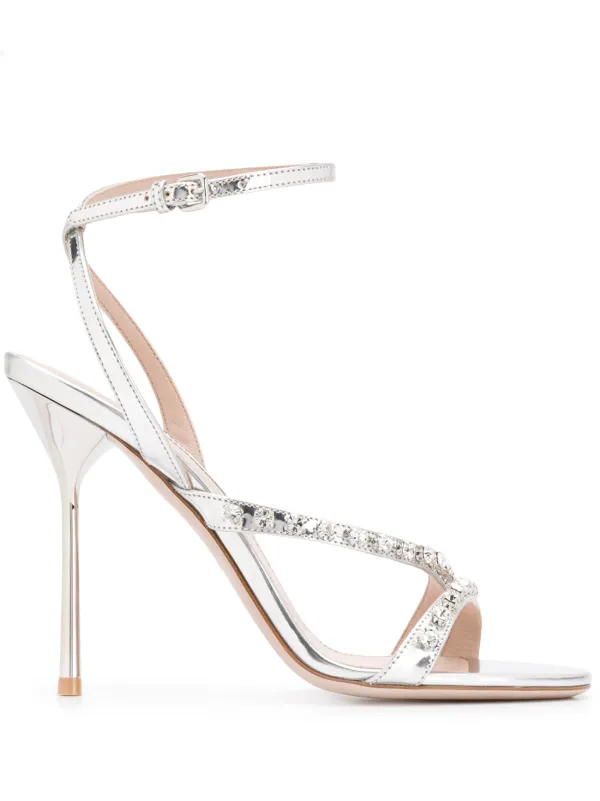 miu miu metallic leather sandals