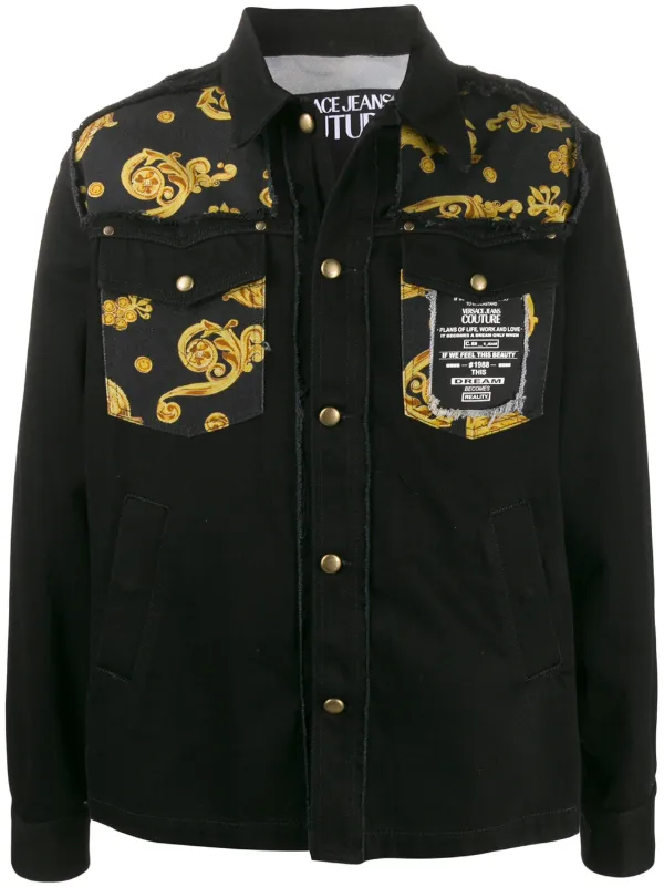 versace black denim jacket