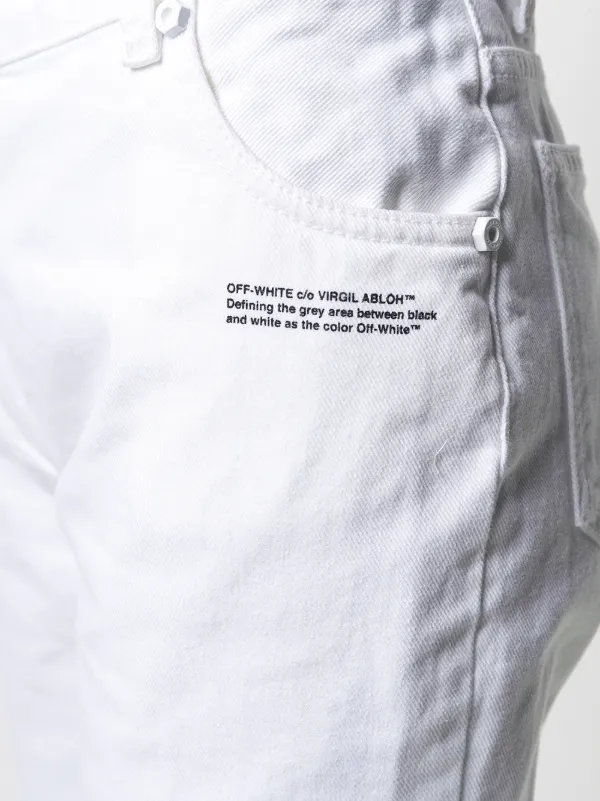 デニム・ジーパン Off-White Contrast Hem Mid-Rise Denim Jeans Off-White Contrast Hem mid-rise Jeans | White | FARFETCH GE