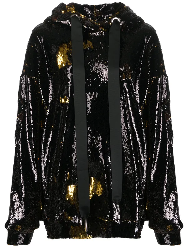 gold sequin hoodie